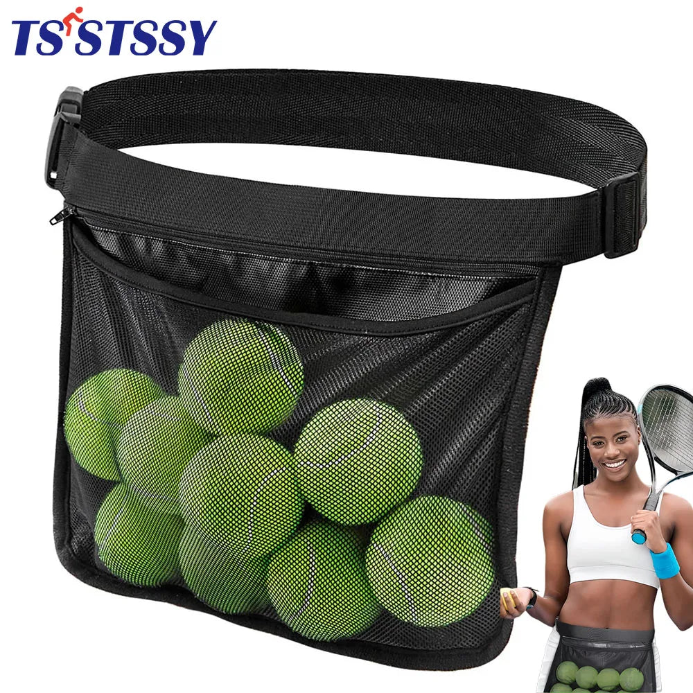 Tennis Ball Band Holder,Adjustable Pickleball Waist Pouch Holder,Mesh