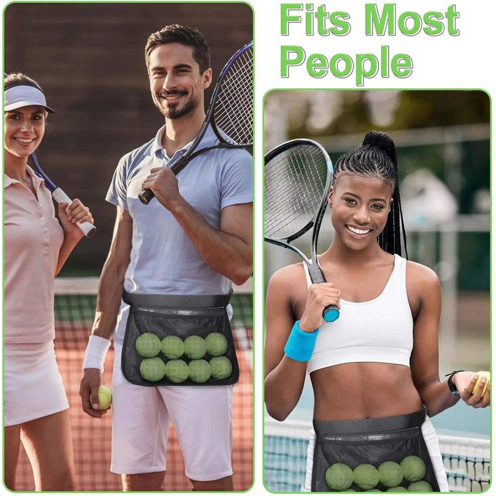 Tennis Ball Band Holder,Adjustable Pickleball Waist Pouch Holder,Mesh