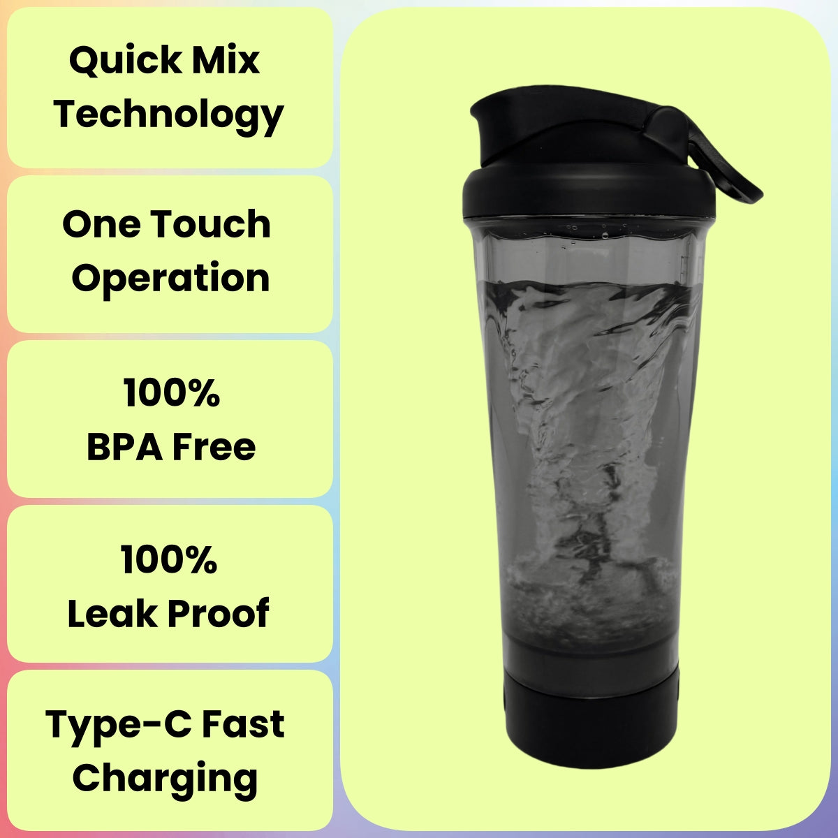 Electric Protein Shaker Bottle, Rechargeable Protein Shaker